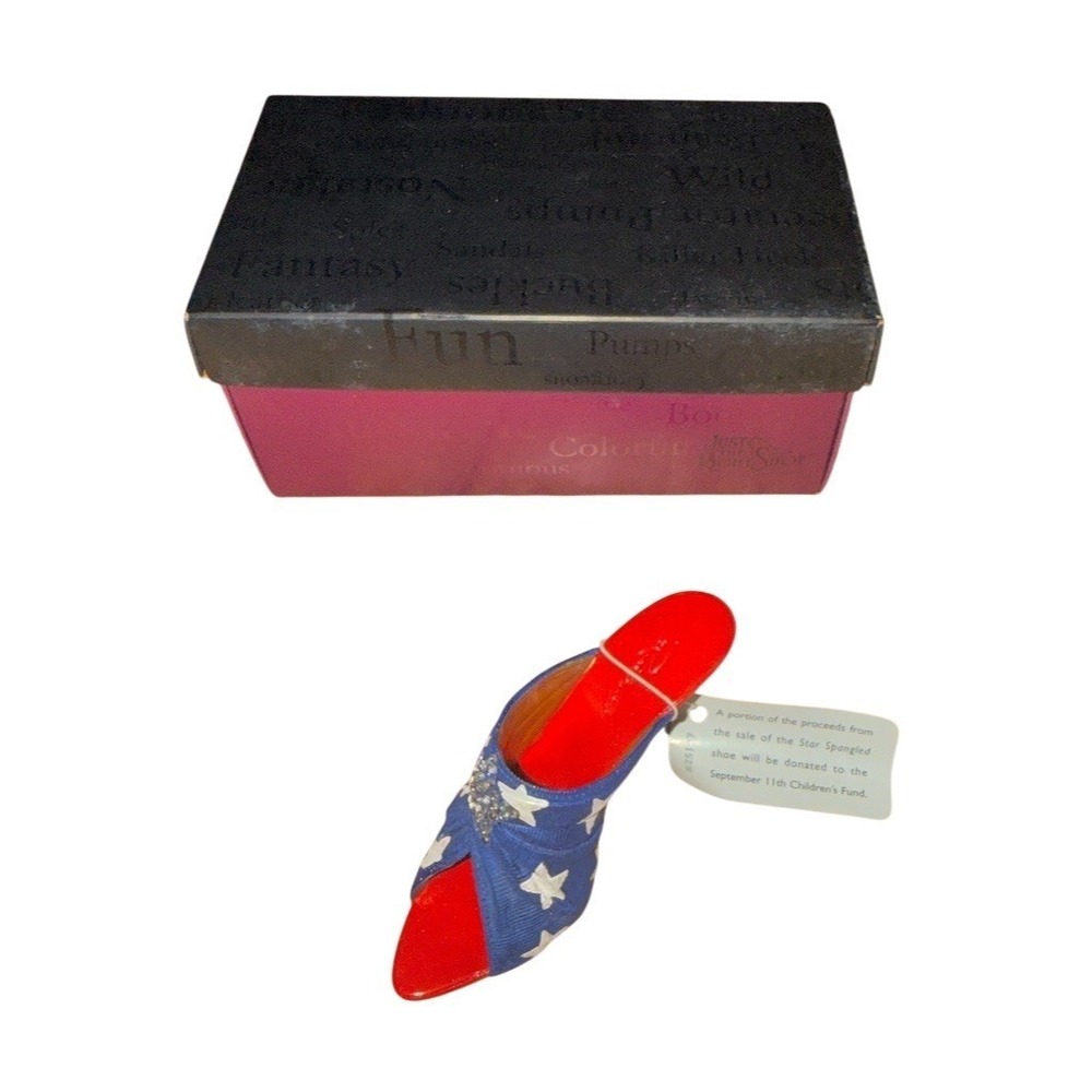 Raine Just The Right Shoe Star Spangled Miniature Figurine w/ Box Tag 2002